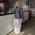 Tied Denim Blouse
